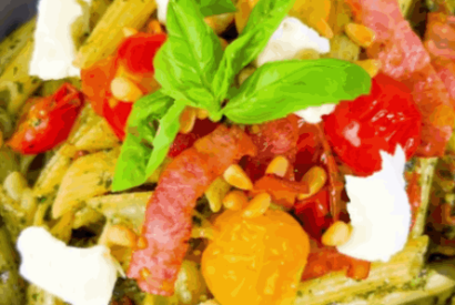 Thumbnail for Pesto and Tomato Pasta: the recipe for a quick and fragrant first course