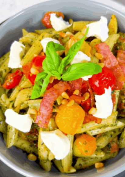 Pasta with pesto » Tavolart Pasta with pesto and tomato