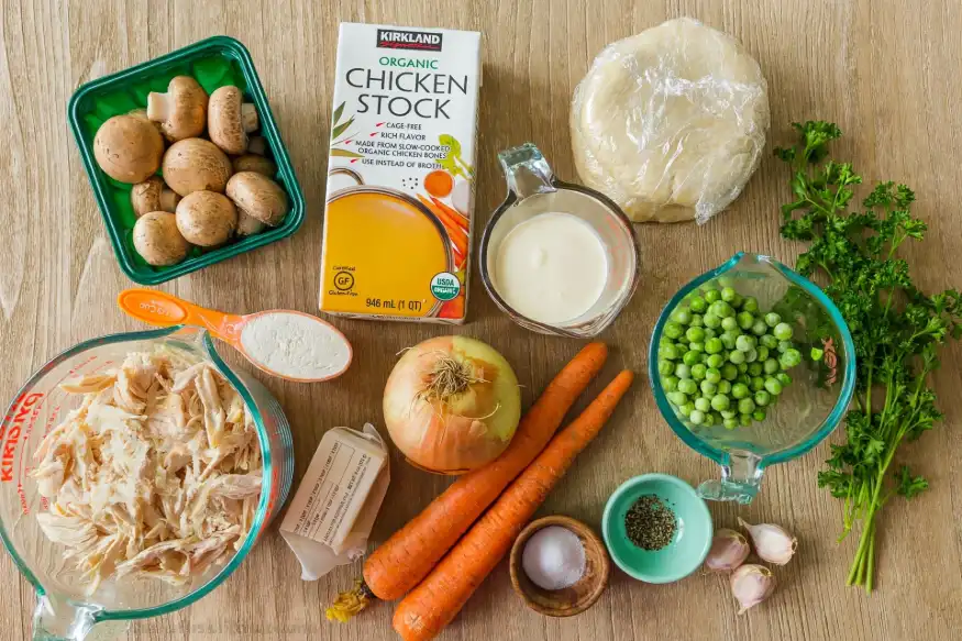 ingredients for homemade chicken pot pie recipe